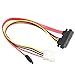 LIANSHU 2Pack SATA(7+15) Pin Female to SATA7Pin +Molex4Pin HSG Power Combo Cable ((SATA22Pin to Data+Power) (18Inches)
