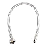 uxcell　湯沸かし器 ホース　パイプホース　シルバートーン　メタル　50cm　9.5mm　19mm