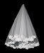 1t Ivory Gorgeous Fingertip Length Wedding Veils with Lace Applique Edge -W04