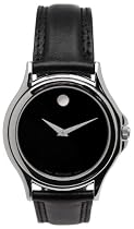 Movado Men's Museum Black Genuine Leather Strap Watch #0605761