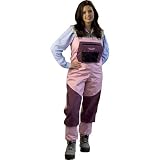 Caddis Womens Attractive 2 Tone Pink and Burgandy Deluxe Breathable Stocking Foot Wader, Large Queen