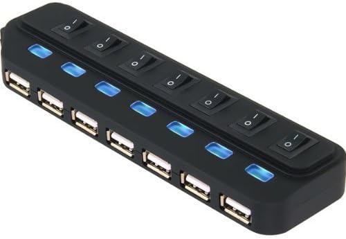 NRG Tech 7 Port USB 2.0 HUB With Power Switches Color: USB 2.0 7 port, Model: NHB-3071 (Tools &amp; Outdoor gear supplies)