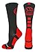 MadSportsStuff Volleyball Logo Crew Socks (Black/Scarlet, Small)