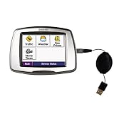 Retractable USB Cable for the Garmin StreetPilot C580 with Power Hot Sync and Charge capabilities - Gomadic Brand w/ TipExchange Technology