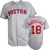 Daisuke Matsuzaka Majestic MLB Road Grey Replica Boston Red Sox Jersey