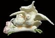 Porcelain Doves & Roses Lace Wedding Cake Topper #61175