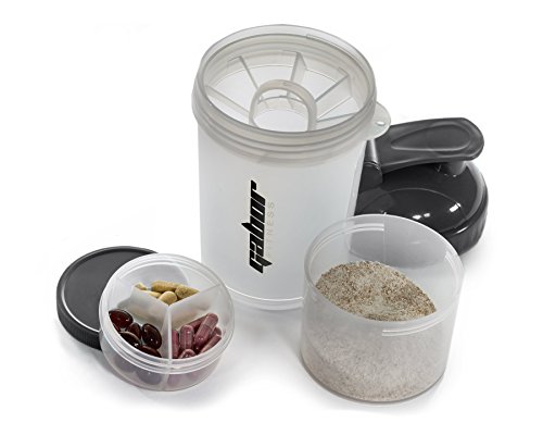  Gabor Fitness PRO Sports OCTO Mixer Shaker Bottle, Black