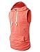 H2H Mens Fashion Slim Fit Sleeveless Hoodies with Big Front Pocket