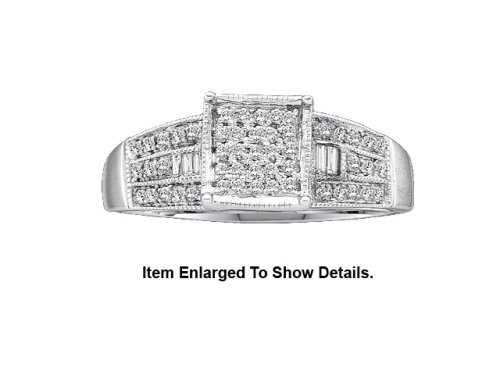 Childrens Toyshop  Jewelry : Stunning Micro Pave 10k. White Gold Diamond Bridal Ring