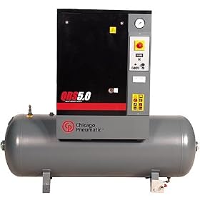 - Chicago Pneumatic Quiet Rotary Screw Air Compressor - 5 HP, 230 Volts, 3 Phase, Model# QRS5.0HP by Chicago Pneumatics