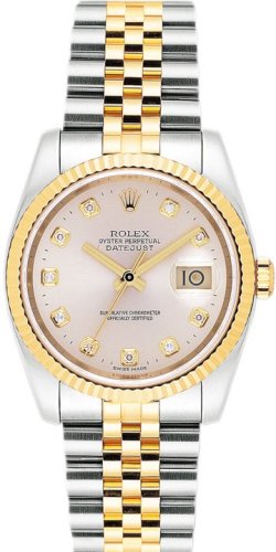 ｜ROLEX　デイトジャスト　116233G　シャンパン　10Pダイヤ　[並行輸入品]