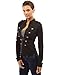 PattyBoutik Women's Zip Front Stand Collar Military Light Jacket