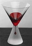 Set Of Four CRIMSON Romanian / European 24% Crystal BLOOD RED MARTINI GLASS Barware LIQUOR