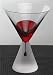 Set Of Four CRIMSON Romanian / European 24% Crystal BLOOD RED MARTINI GLASS Barware LIQUOR
