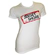 Jersey Shore Stamped Logo Juniors' Tee, White
