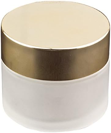 Sahg Glass Matte Amber Amber Jars with Golden Lids, 3 oz, 2 pcs