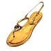 Gold Sling Back Sandal W/Big Gem Shoe Size 7