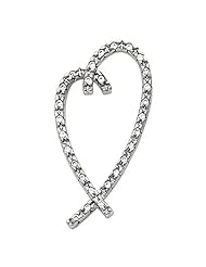 14K White Gold Diamond Heart Pendant - 0.28 Ct. -- LIFETIME WARRANTY