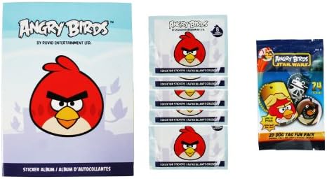 Rovio Entertainment Angry Birds 1 Sticker, 1 Dog Tag Fun Pack and 5 Pack of Stickers
