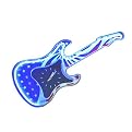 Red, White and Blue Neon Rock Guitar Wall Clock