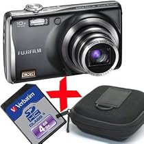 Fuji F70 Black Digital Camera +Case +4GB Bundle (Finepix F70exr 10MP, 10xOptical Zoom, 2.7" LCD)