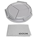 Auto Lens Cap for PANASONIC Lumix DMC-LX5 & LEICA D-LUX 5 (Silver) + Premium Goja Microfiber Cleaning Cloth