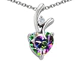 Original Star K(tm) Heart Shaped 8mm Mystic Topaz Pendant LIFETIME WARRANTY