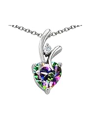 Original Star K (tm)Heart Shaped 8mm Mystic Topaz Pendant