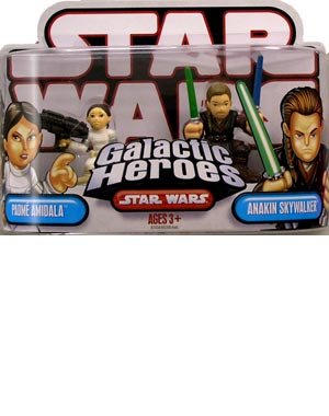 41dbOhTkdJL Star Wars Galactic Heroes Padme Amidala & Anakin Figure Set