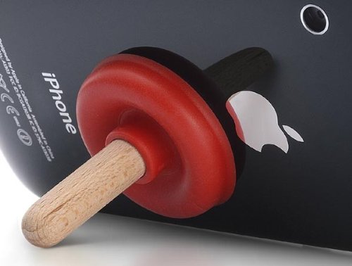 Plunger Iphone/Ipod Stand Stands your device vertically or horizontally (Red Colour)
