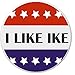 I Like Ike Red White Blue Stars 1.25â€ Button Pin President Dwight Eisenhower