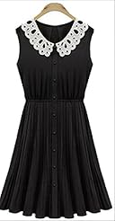 Summer Lace Chiffon/Georgette Sleeveless  Shirt  Dress