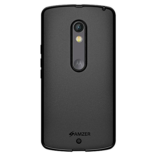 AMZER Pudding Soft Gel TPU Skin Case for Motorola Moto X Play - Retail Packaging - Black