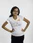 Women's Fitted Music for Human Rights Tee- Wht Lg
