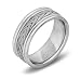 14k White Gold Engraved Men's Wedding Band, 8mm
