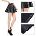 Leatherette Short Skirt for Women Winter High Waist Flare Skirt