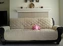 Quilted Chocolate Brown Bonded or Classic Micro Suede Pets Loveseat Pad Cover Protector Fit 42 to 50"
