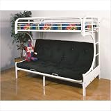 C Futon Bunk Bed Chloe Twin over Full Futon Bunk Bed in White