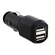 2-Port USB Car Charger w/ LED Light for iPhone 5/4S/4G/3G/2G/1G and iPod Touch & Nano Series - Black