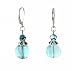 Earrings - E233 - Murano Style Glass - Curved Lentil Window Pane ~ Aqua