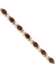 Garnet XOXO Bracelet in 14K Yellow Gold