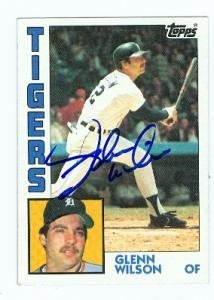 Glenn Wilson Autographed/Hand Signed baseball card (Detroit Tigers) 1984 Topps #563
