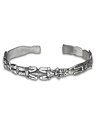 Sterling Silver Medium Totem Northwest Coast Native American Bracelet. Made in USA.