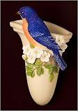 Bluebird & Cherry Blossom Wall Vase Set of 2 Ibis & Orchid
