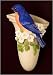 Bluebird & Cherry Blossoms Wall Vase