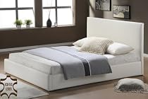 Doppel Bett Ehebett Kingsize Lederbett Bond Rindsleder wei&szlig; +Lattenrost in 180x200 cm Design Leder Doppelbett Betten Schlafzimmer M&ouml;bel 2011