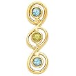 14K Yellow Gold Sky Blue Topaz and Peridot Pendant
