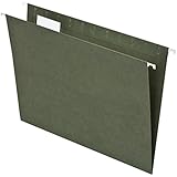 Pendaflex Essentials Hanging Folders, Letter Size, 1/5 Cut Tabs, Standard Green, 25 per Box (81602)