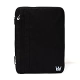 CaseCrown Amazon Kindle DX Protective Sleeve with Front Pocket - Black Faux Suede