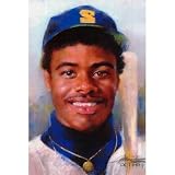 Professionally Framed Ken Griffey Jr Seattle Mariners Rookie poster baseball - 13x19 with RichAndFramous Black Wood Frame